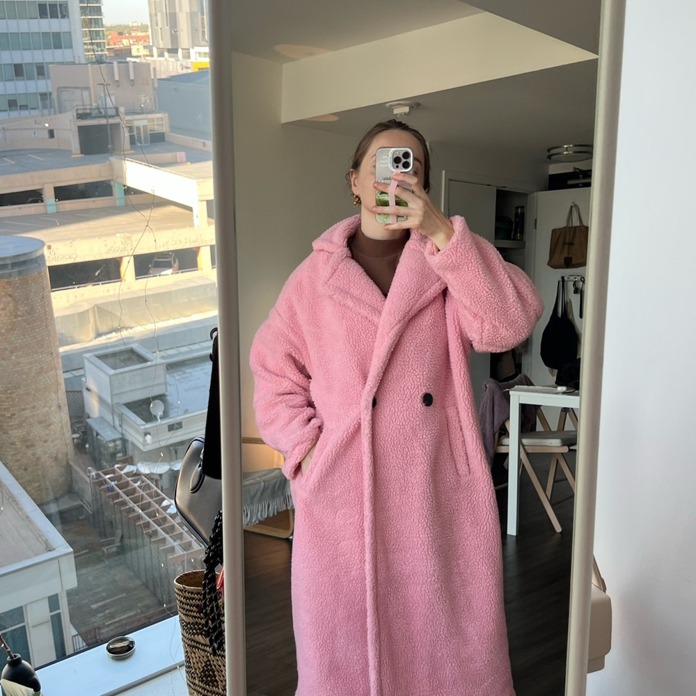 Pink Women's Teddy Coat - Picture 3 of 10